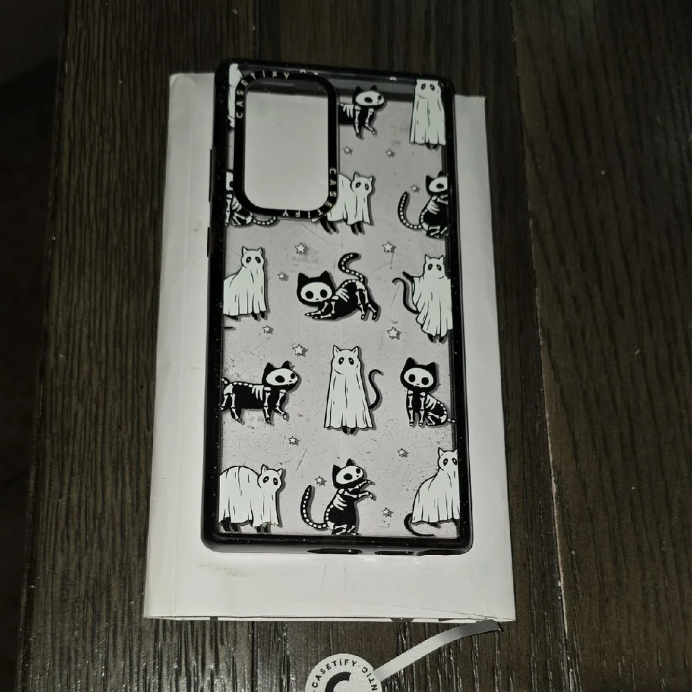 Casetify Samsung Galaxy S22 Ultra Black Ghost Cats Case New
